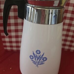 Corningware White and Blue Floral Carafe